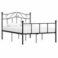 Struttura Letto Matrimoniale in Metallo Nero 160x200 cm con Rete a Doghe, Design Moderno, Facile Montaggio