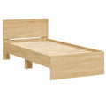 Letto con Testiera e Luci LED in Rovere Sonoma 75x190 cm