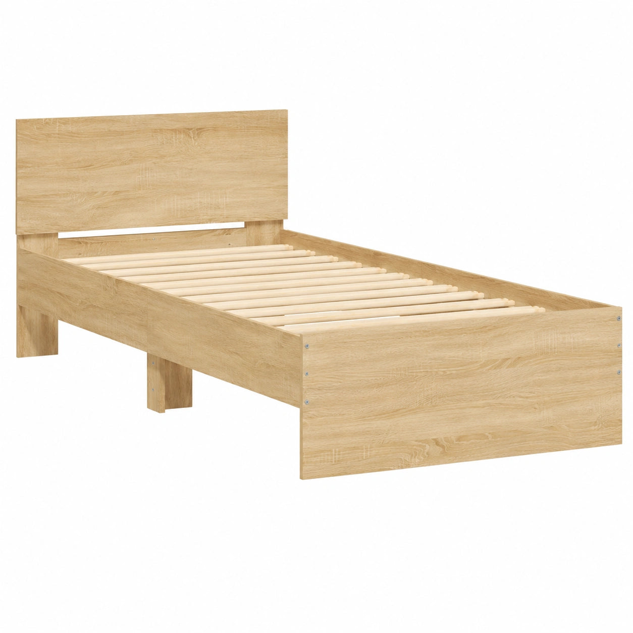 Letto con Testiera e Luci LED in Rovere Sonoma 75x190 cm