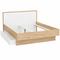 Letto King Size con Contenitore MUNDI, Rovere e Bianco, Made in Italy