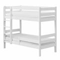 Letto a castello in legno di pino bianco 80x180 cm