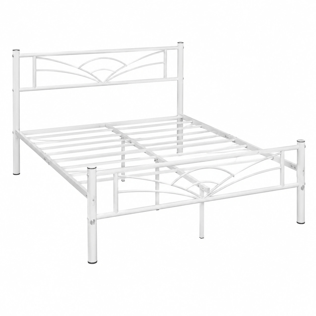 Letto Singolo in Metallo con Testiera Nuvola, Spazio Extra, Bianco 90x190 cm