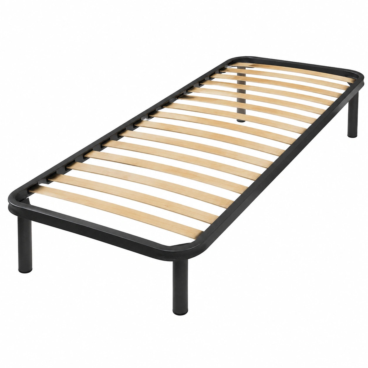 Letto Singolo Ortopedico 80x190 cm con Doghe in Legno e Telaio in Ferro di Alta Qualità