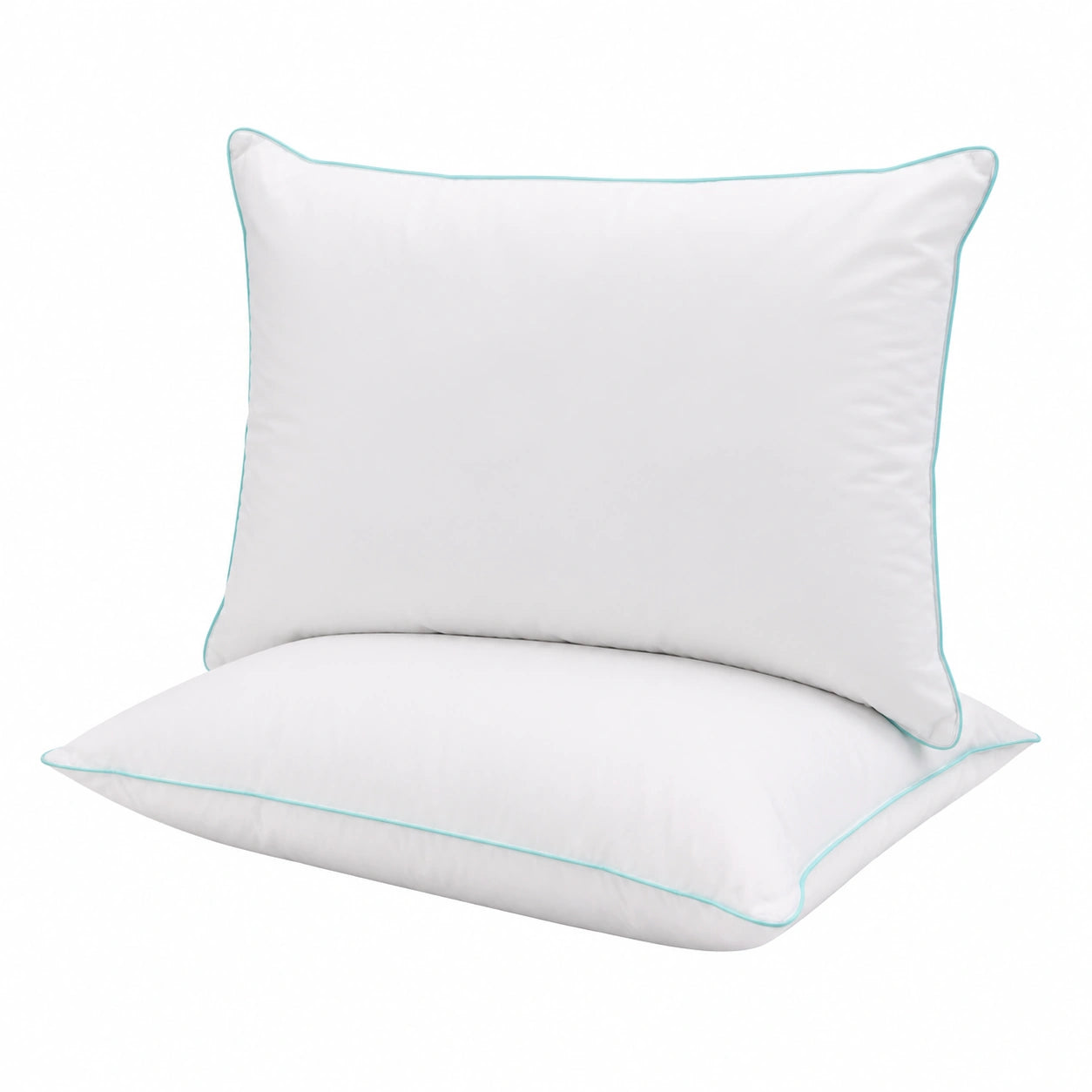 Coppia di Cuscini in Piuma per Letto Queen Size, Cotone 100%, 50x76 cm