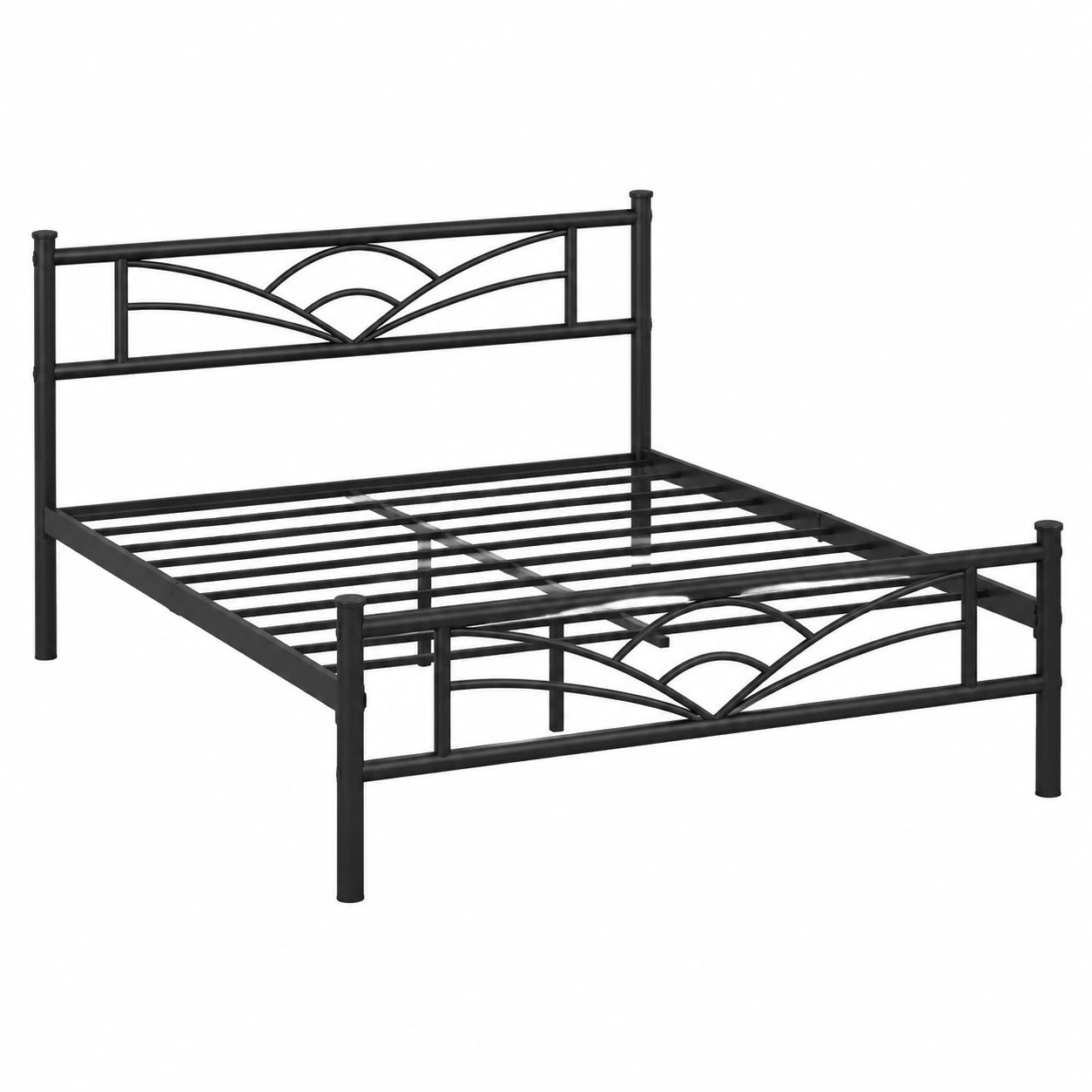 Yaheetech Set di 2 Letti Singoli in Metallo 90x200 cm, Nero | Design a Nuvola, Spazio Extra, Ideale per Camera da Letto o Ospiti