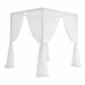 Set Tenda a Baldacchino con Stelle per Letto King Size, 8 Pannelli in Velo Bianco
