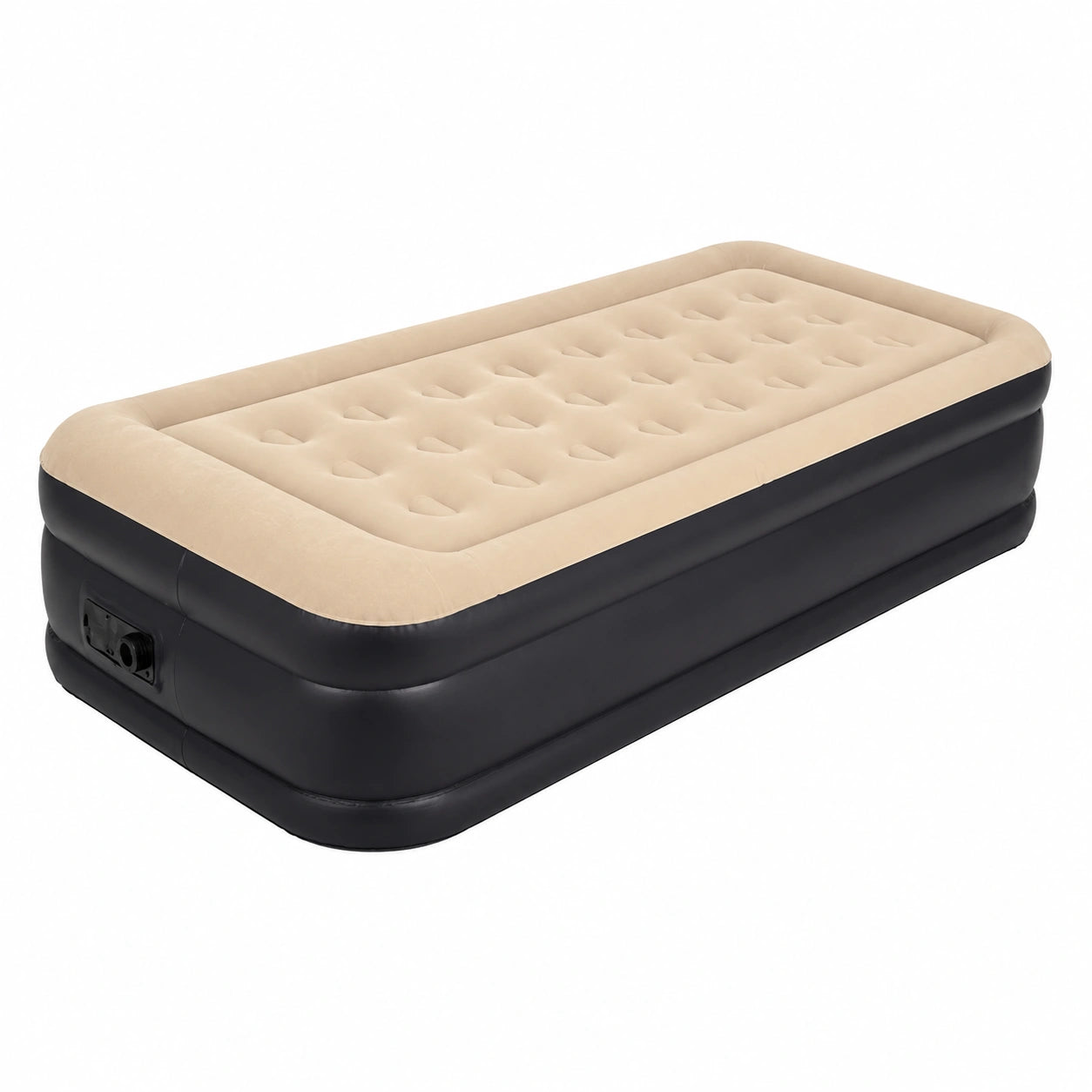 Materasso Gonfiabile Singolo Autogonfiante con Pompa Elettrica 196x97x47 cm, Ideale per Campeggio e Ospiti, Struttura Coil-Beam, Colore Beige